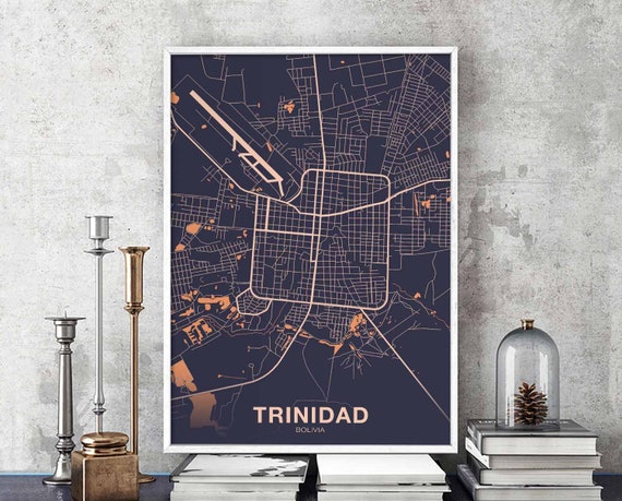 Trinidad Bolivia Poster Color Hometown City Print Modern Home Decor Office Decoration Wall Art Dorm Bedroom Gift