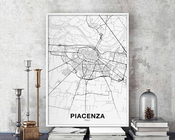 Piacenza Italy Map Poster Hometown City Print Modern Home Decor Office Decoration Wall Art Dorm Bedroom Gift