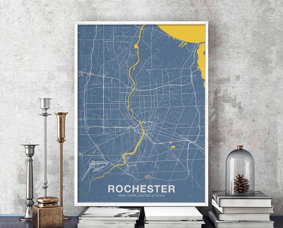 Rochester New York Ny Usa Poster Color Hometown City Print Modern Home Decor Office Decoration Wall Art Dorm Bedroom Gift