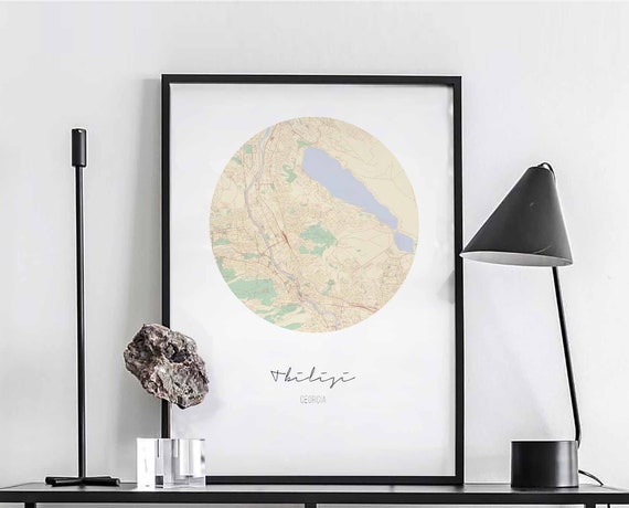 Tibilisi Georgia Map Poster Wall Decor Design Modern Minimal Nordic Travel Bedroom Home Art Vintage Retro Dorm Nursery Housewarming