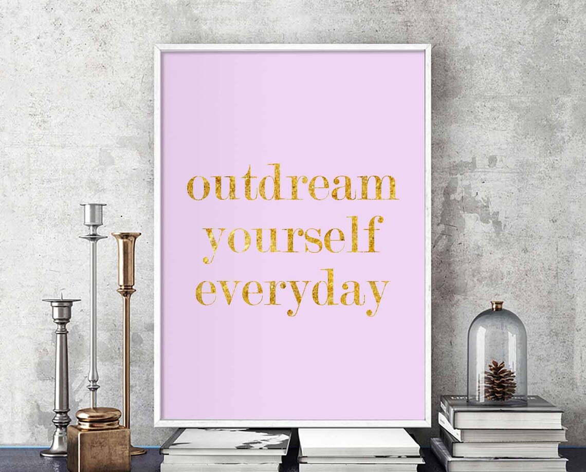 Outdream Yourself Everyday Poster, Minimal Nordic Typography
