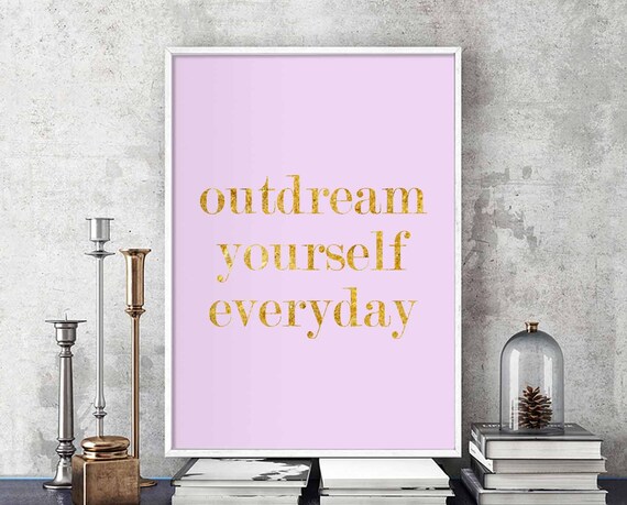 Outdream Yourself Everyday Poster, Minimal Nordic Typography