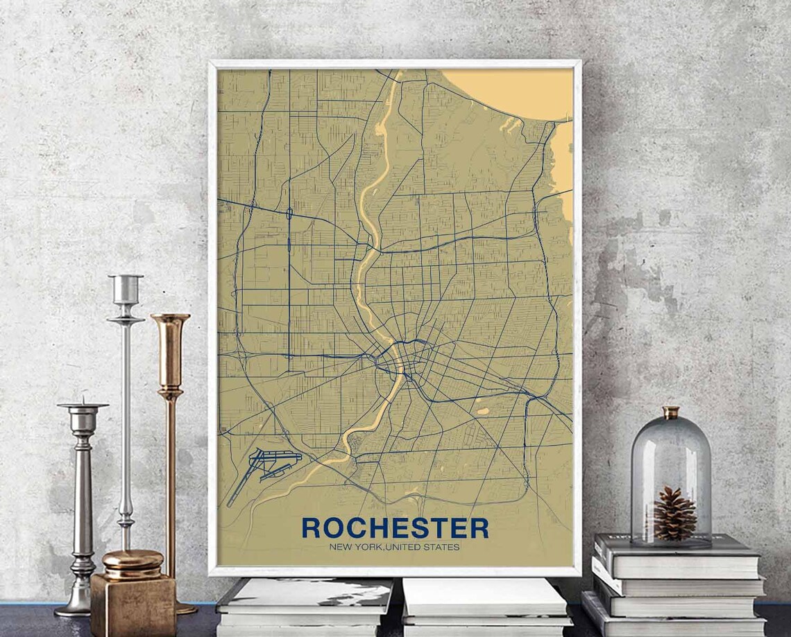 Rochaster New York City Poster Print, Modern Decor