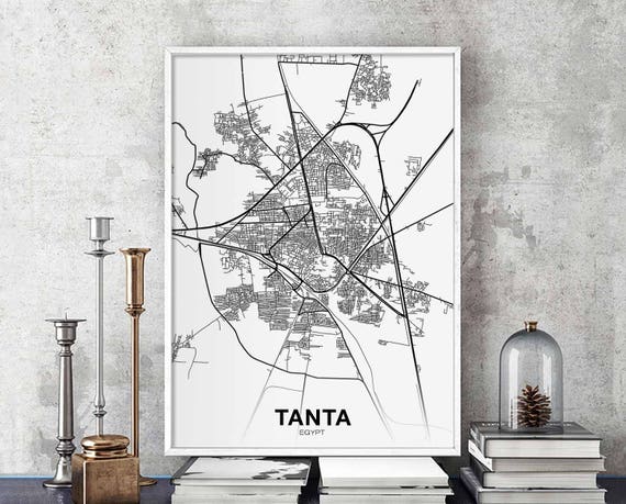 Tanta Egypt Map Poster, Modern Home Decor