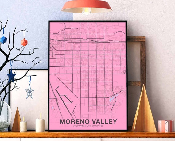 Moreno Valley CA USA Poster Print, Modern Home Decor