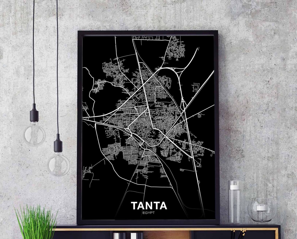 Tanta Egypt Map Poster, Modern Home Decor