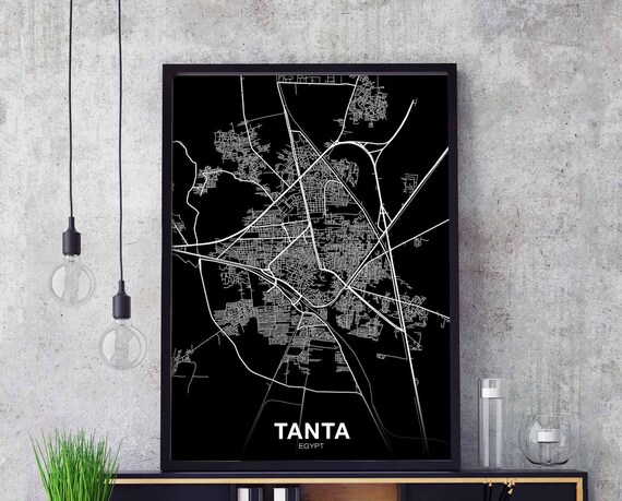 Tanta Egypt Map Poster, Modern Home Decor