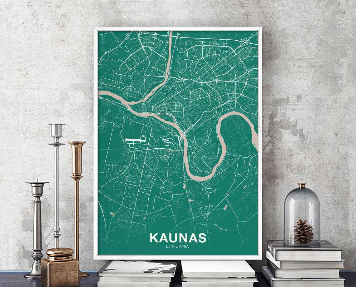 Kaunas Lithuania Modern City Poster Print