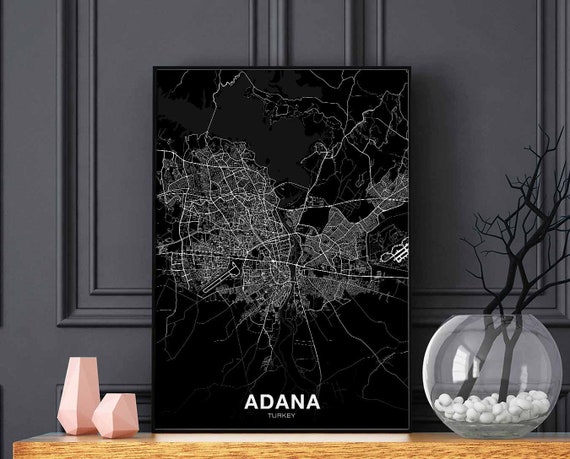 Adana Turkey Map Poster, Modern City Travel Print