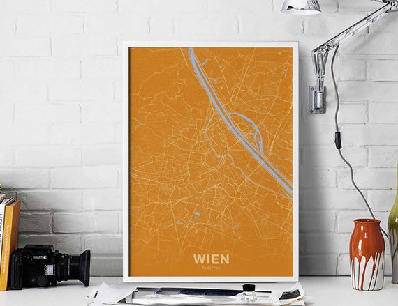 Wien Austria Poster Color Hometown City Print Modern Home Decor Office Decoration Wall Art Dorm Bedroom Gift
