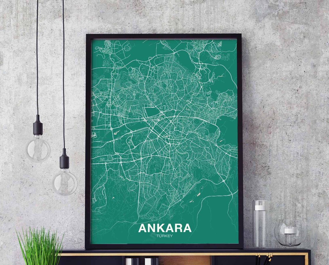 Ankara Turkey Poster, Modern City Travel Poster