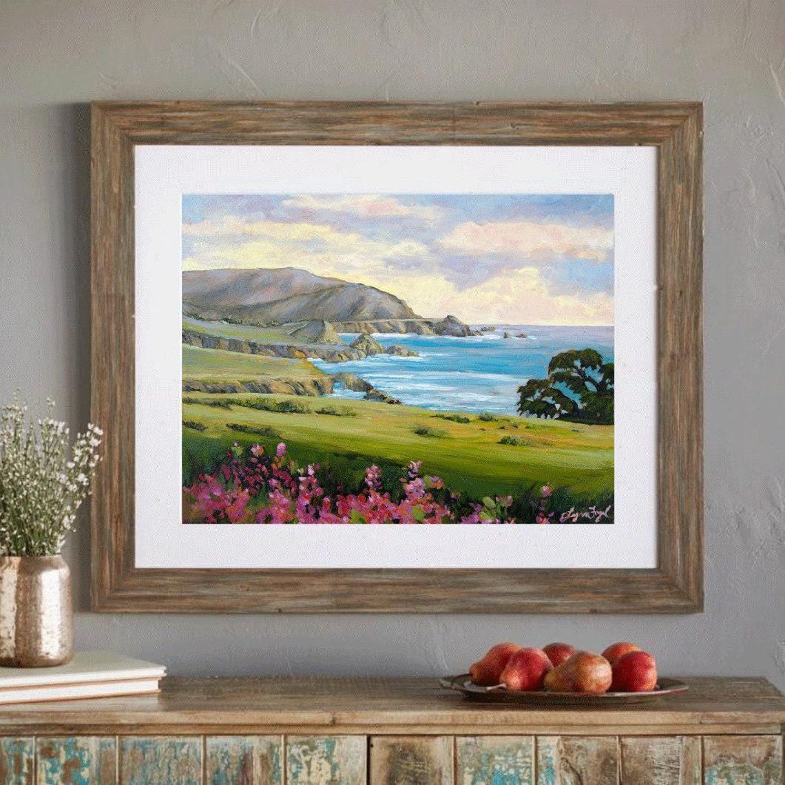 Big Sur Coastline Wildflowers Rocky Cliffs Ocean View Poster - Image 5