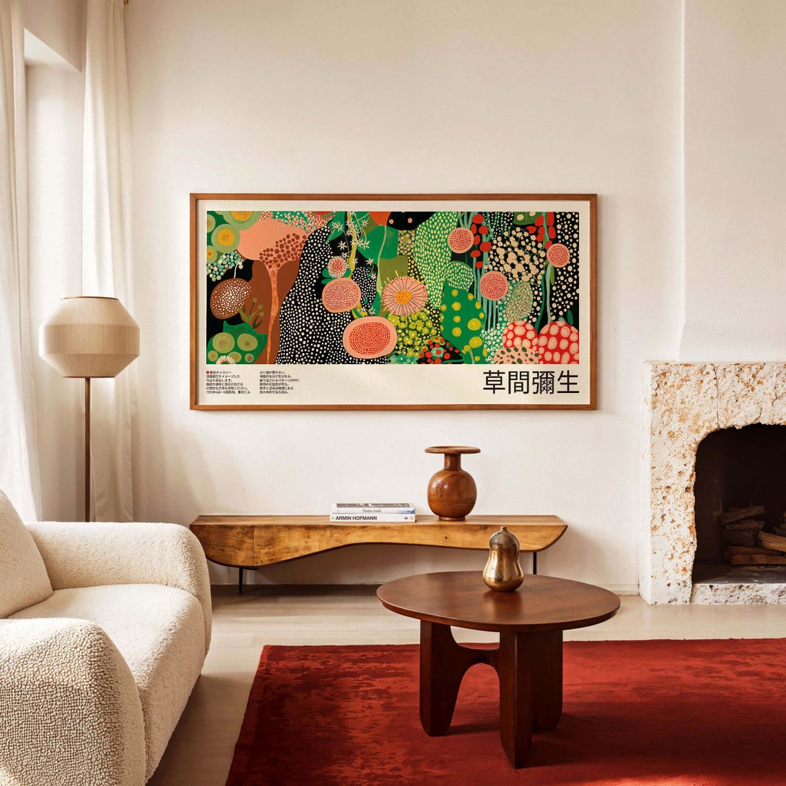 Panoramic Dotted Floral Garden Kusama-Inspired Exhibition Poster - Image 3