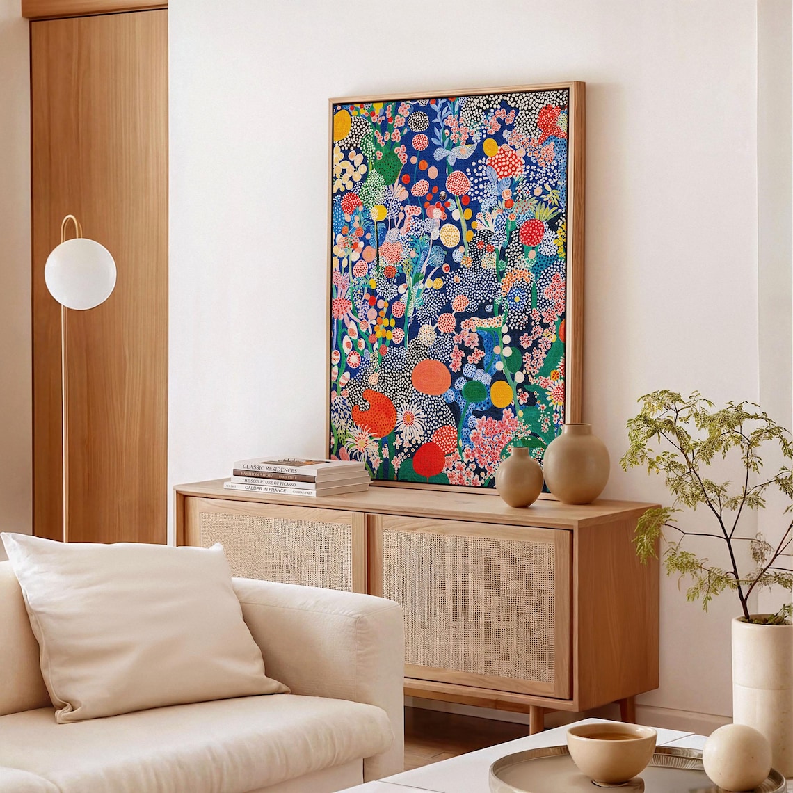 Yayoi Kusama-Inspired Floral Abstract Art Print - Image 2