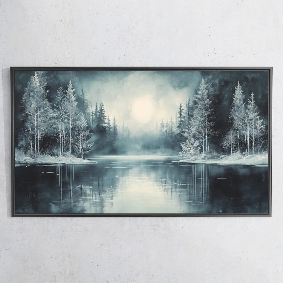 Winter Frame Tv Art 4k Frame Tv Art Abstract Winter Tv Art Watercolor Winter Moody Colors Tv299