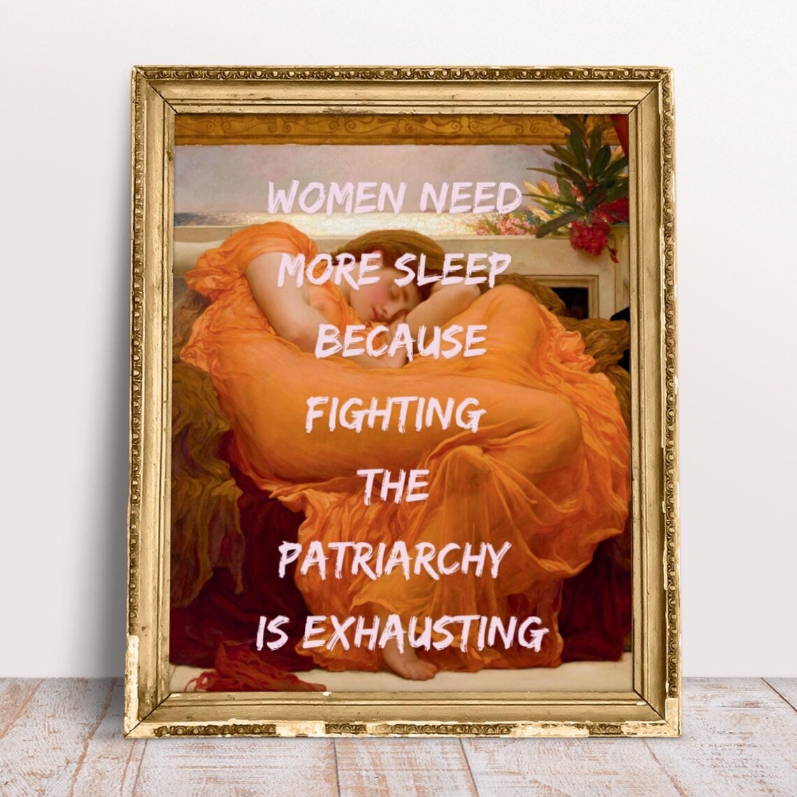 Women Need More Sleep Flaming June Feminist Classic Art Quote Poster