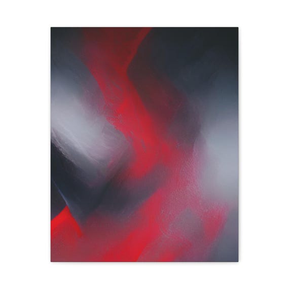 Abstract Red Swirl Matte Canvas Wall Art Modern Home Decor