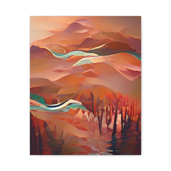 Abstract Landscape Matte Canvas Art Print Modern Home Decor