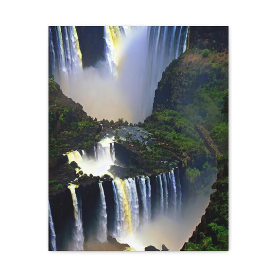Waterfall Matte Canvas Wall Art Modern Home Decor