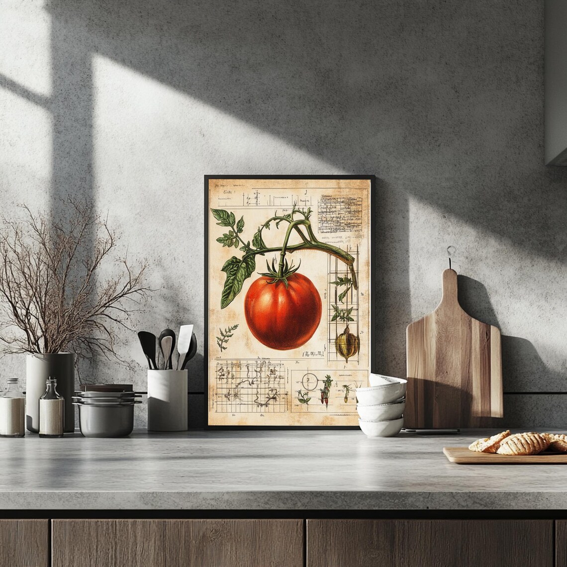 Retro Scientific Kitchen Poster Tomatoes Wall Art Retro Food Art Print Tomato Poster Eclectic Food Art Kitchen Art Chef Gift - Image 4