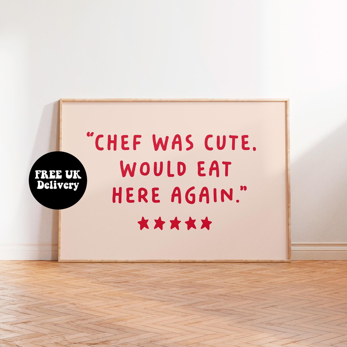 Chef Was Cute Would Eat Here Again Typography Print