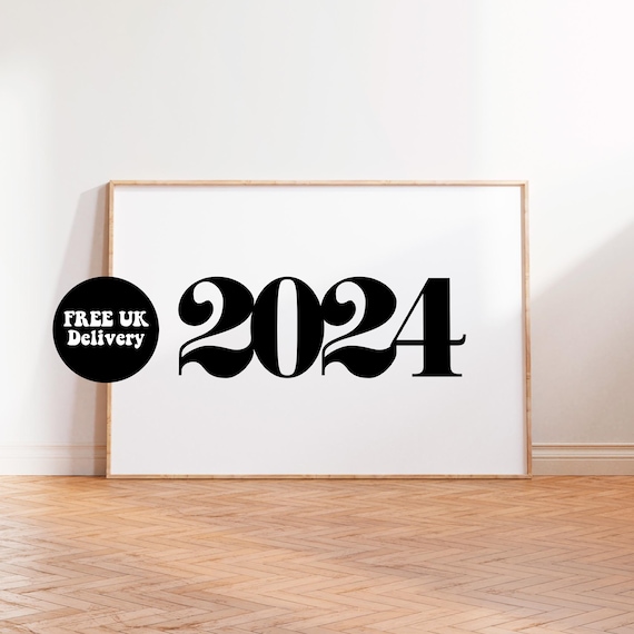 Personalised Year Typography Wall Art Print Bespoke Custom Quote Text Wall Art Unframed A5 A4 A3 Poster Birthday Anniversary Gift