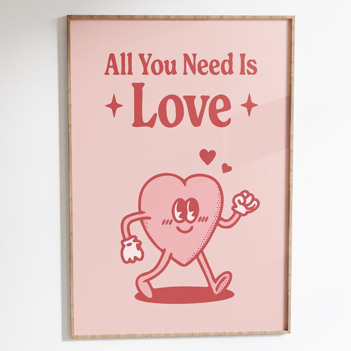 All You Need Is Love Retro Quote Art Print