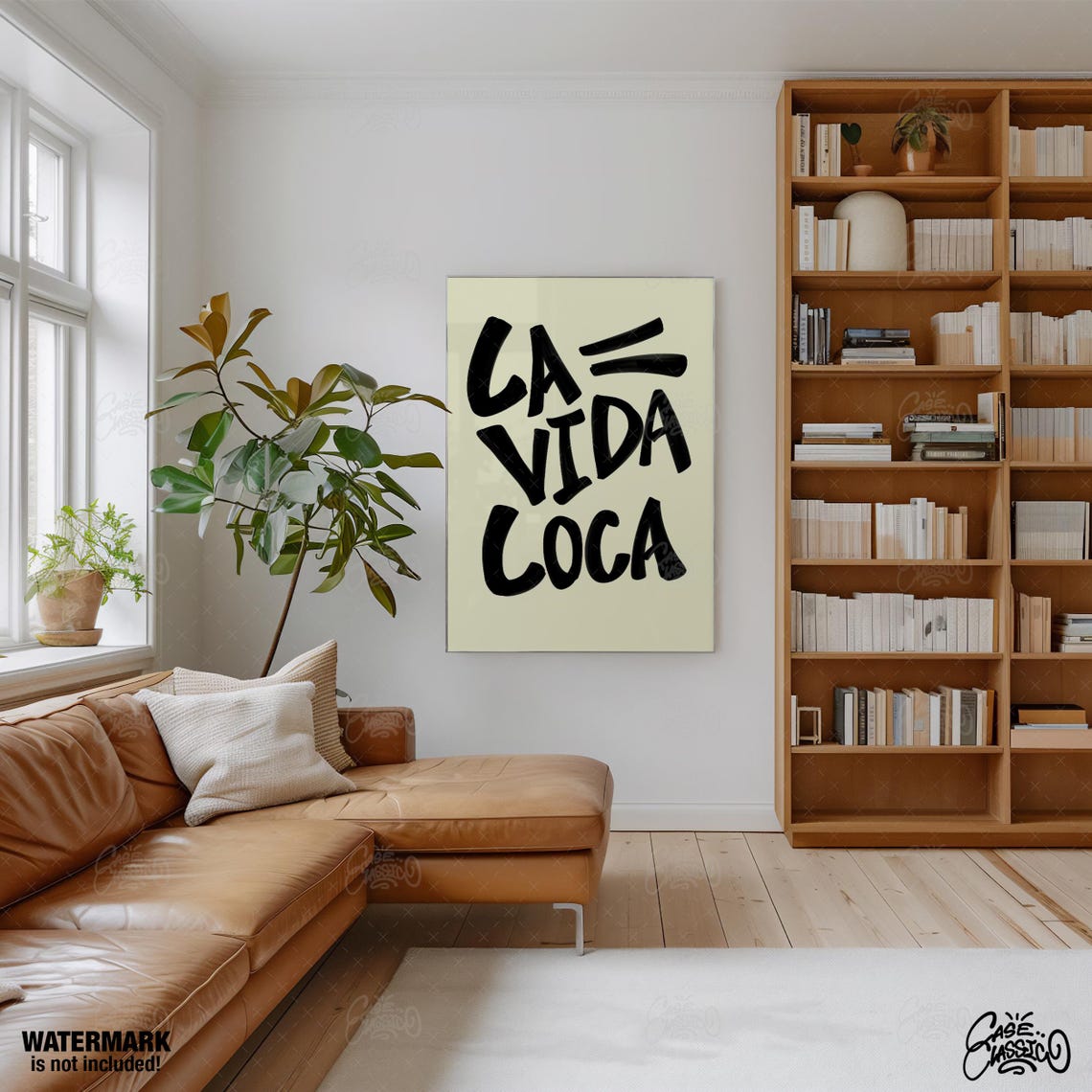 La Vida Loca Black Brush Lettering Cream Modern Quote Poster - Image 4
