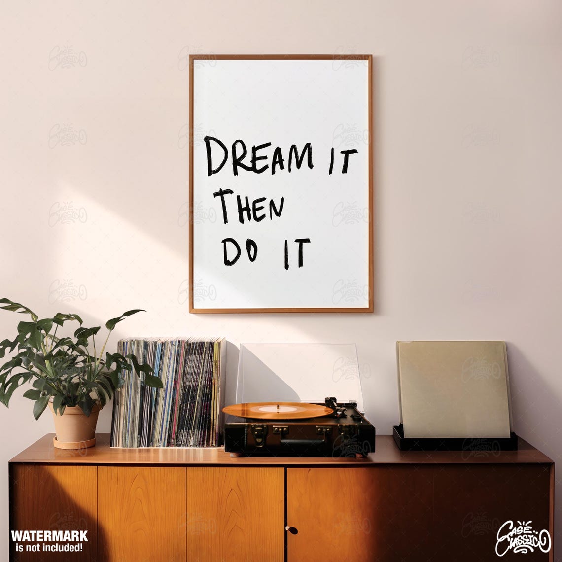 Dream It Then Do It Black Handwritten Motivational Quote Poster - Image 2