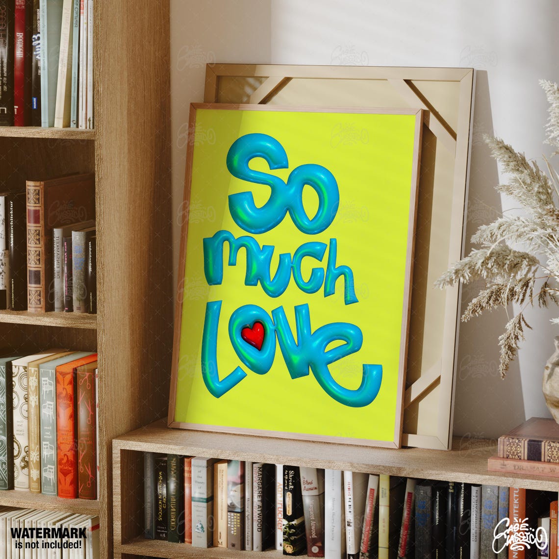 Electric Turquoise So Much Love 3D Balloon Letters Lime Poster - Image 4