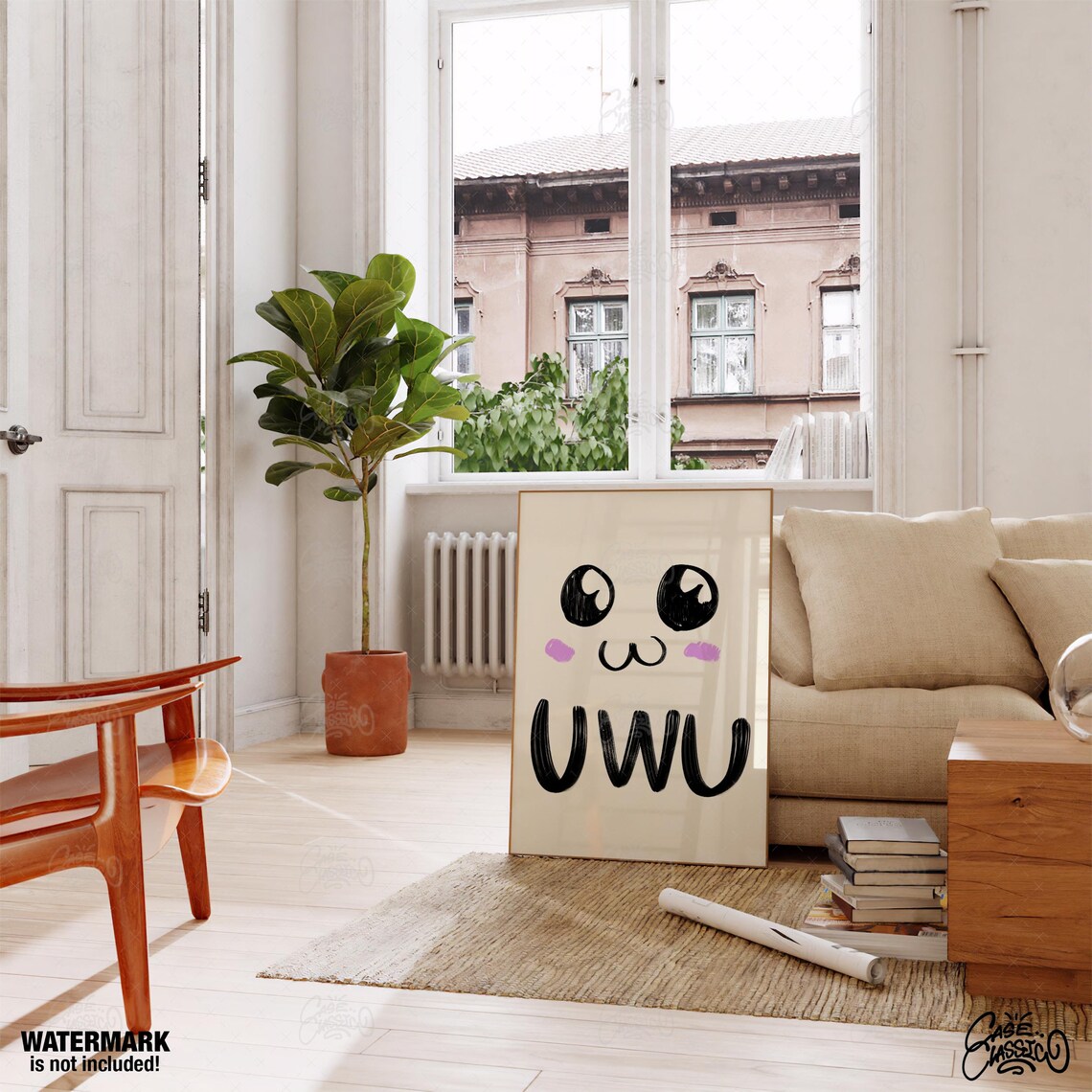 Uwu Cat Poster Indie Room Decor Trendy Wall Art Aesthetic Room Decor Teen Girl Wall Art Fine Art Prints Minimalist Wall Art - Image 4