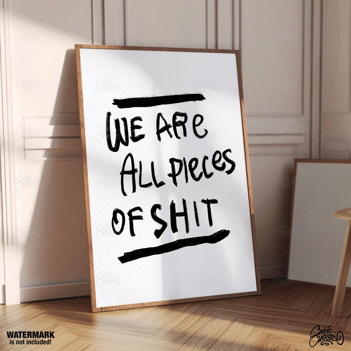 Funny Dark Humor Hand Lettered Brush Script Edgy Quote Poster - Image 3