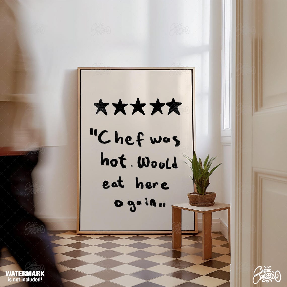 Chef Was Hot Five Star Funny Fake Restaurant Review Quote Poster - Image 2
