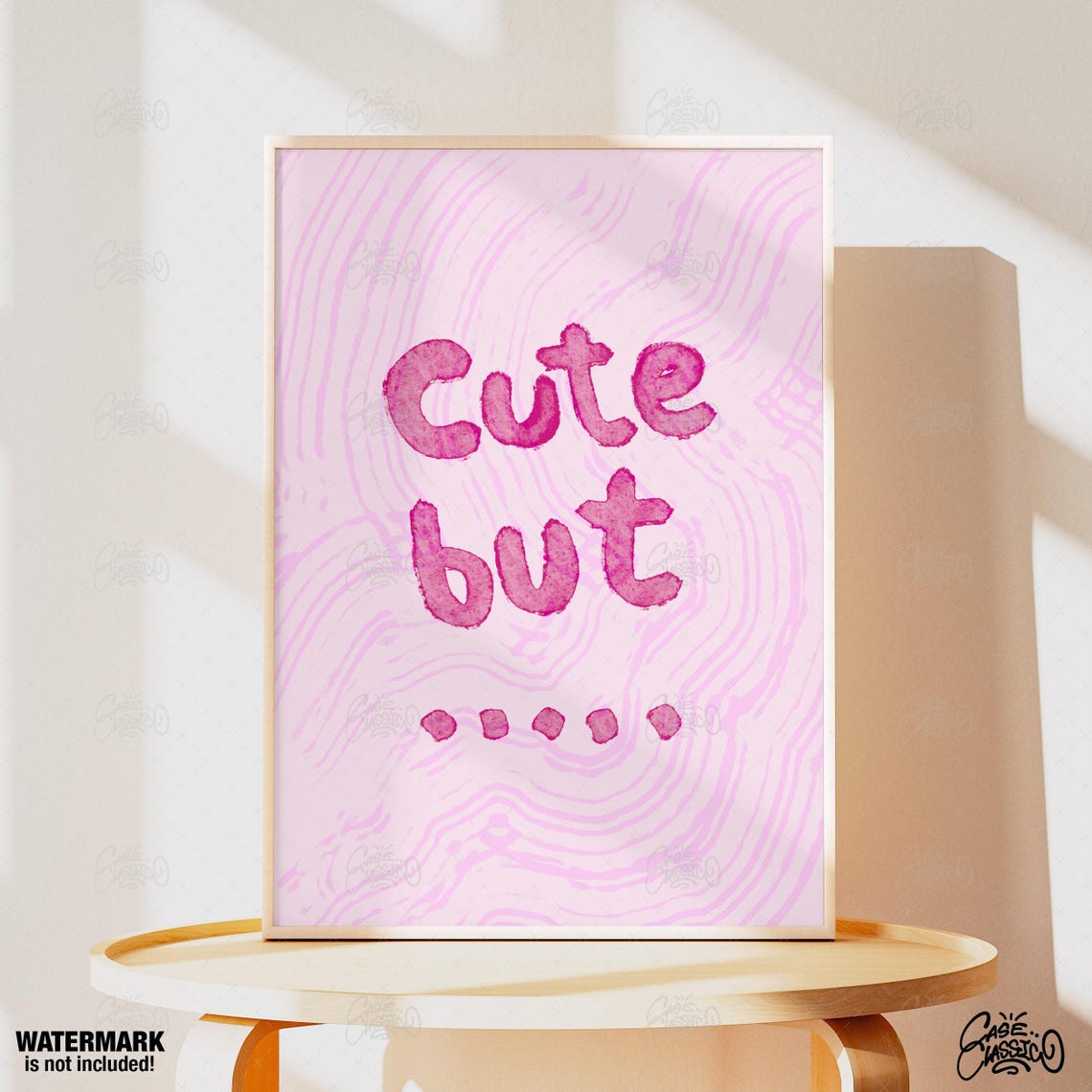 Cute But Pink Bubble Letter Quote Poster for Trendy Room Decor - Image 4