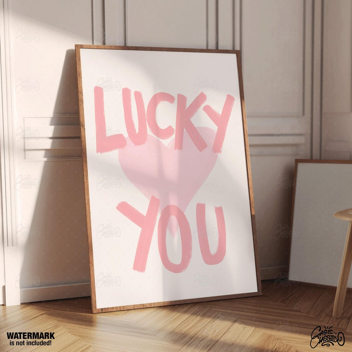Lucky You Teen Girl Room Decor Girly Wall Art Indie Room Decor Quote Print Lucky You Wall Art Typography Print Aesthetic Room Decor - Image 4