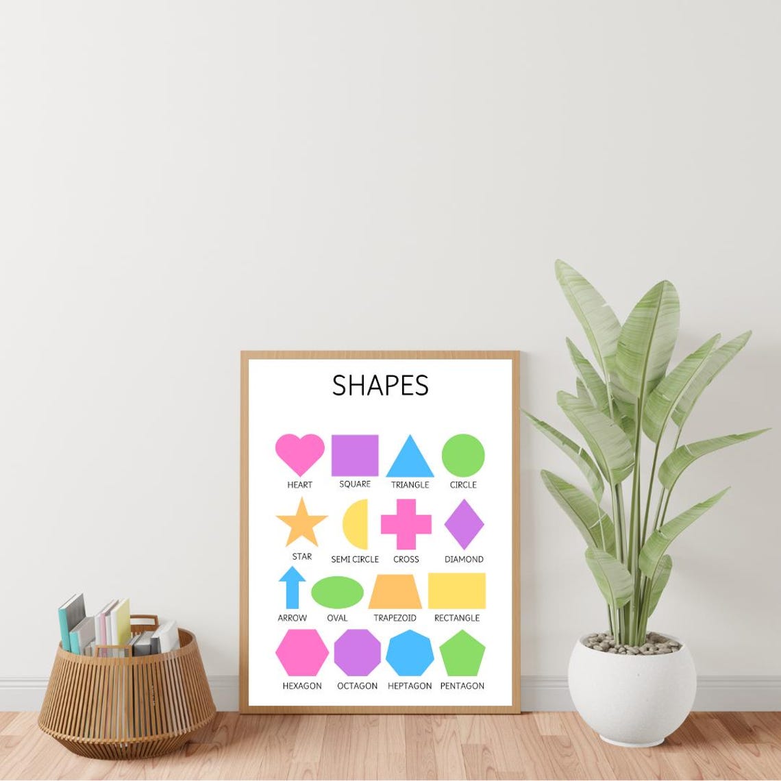 Rainbow Shapes Learning Poster for Kids Playroom and Classroom Decor - Image 3