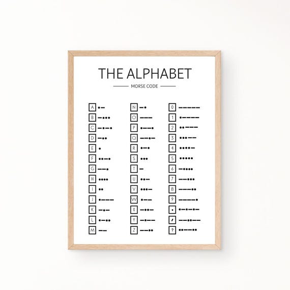 Morse Code Alphabet Poster, Classroom Decor Print