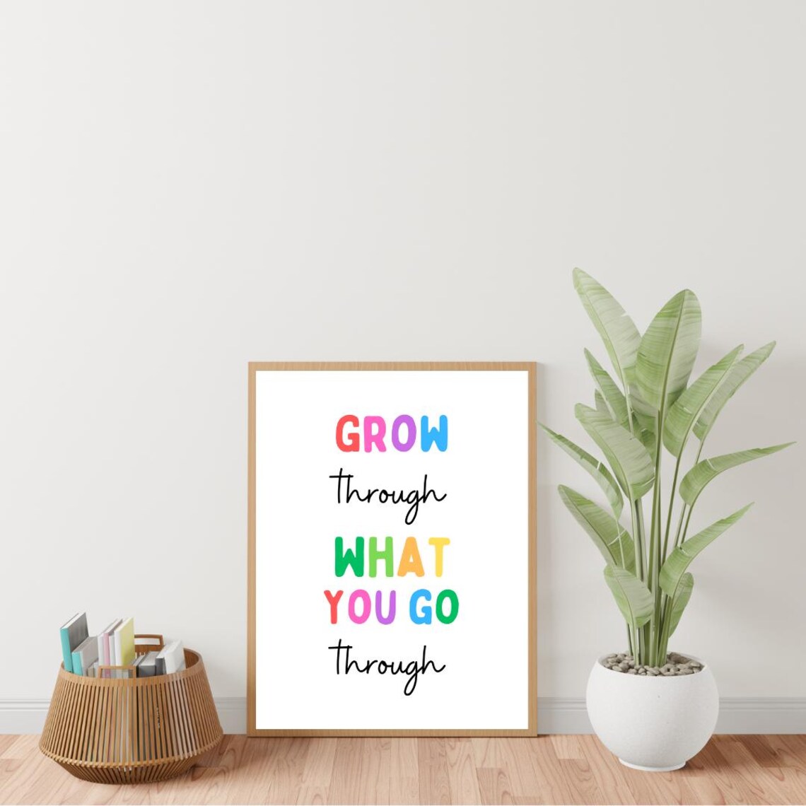 Grow Through What You Go Through Rainbow Words Motivation Poster - Image 4