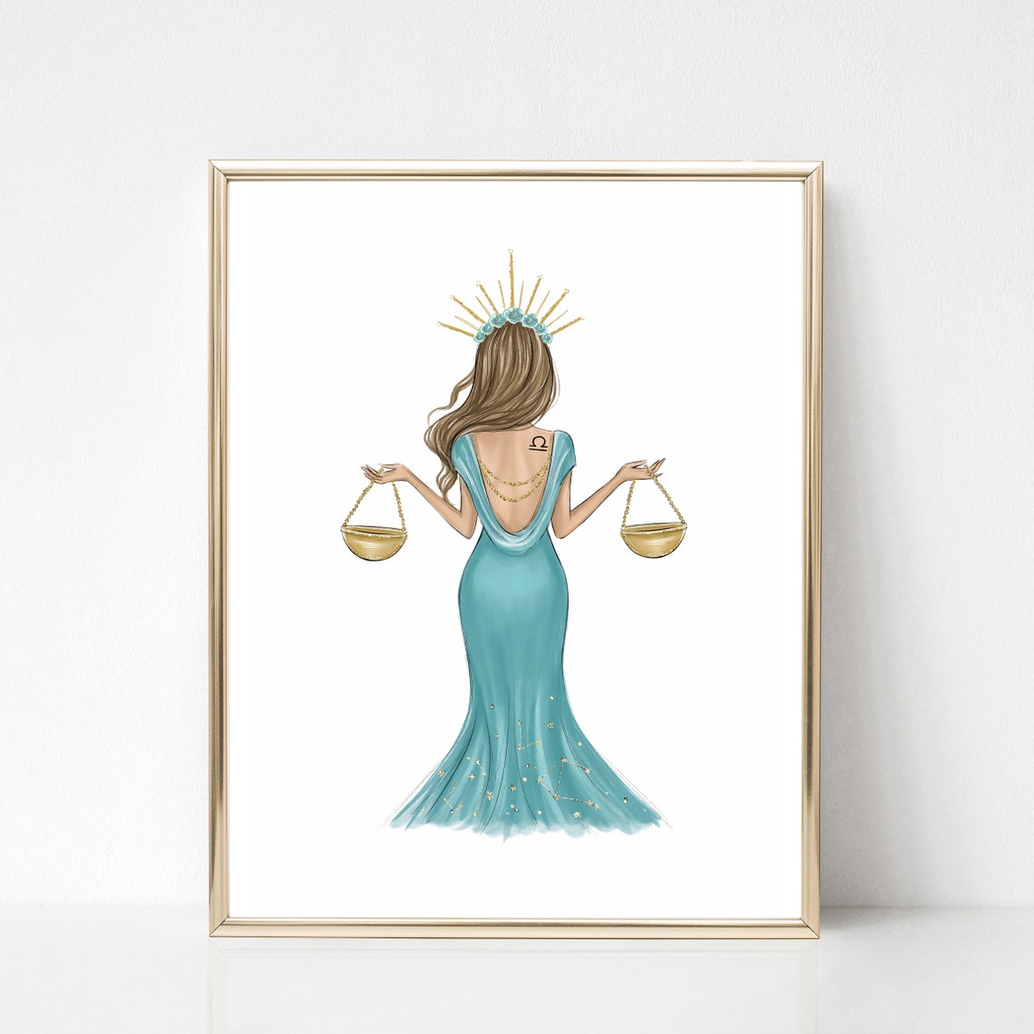 Libra Zodiac Sign Fashion Illustration Art Print Libra Girl Fashion Wall Art Astrology Fashion Drawing Libra Gift For Her - Image 3