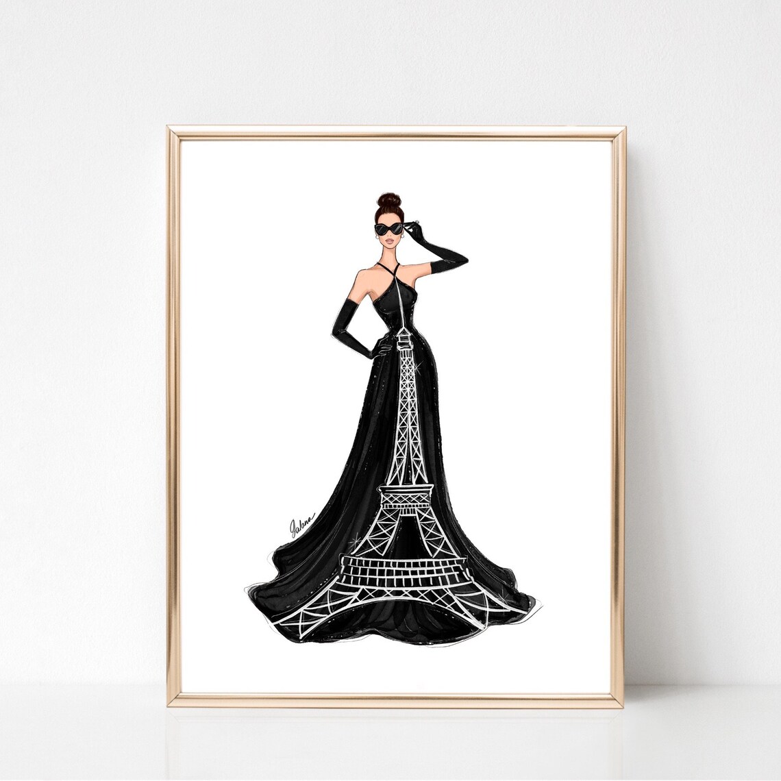 Eiffel Tower Paris Fashion Illustration Art Print - Image 3