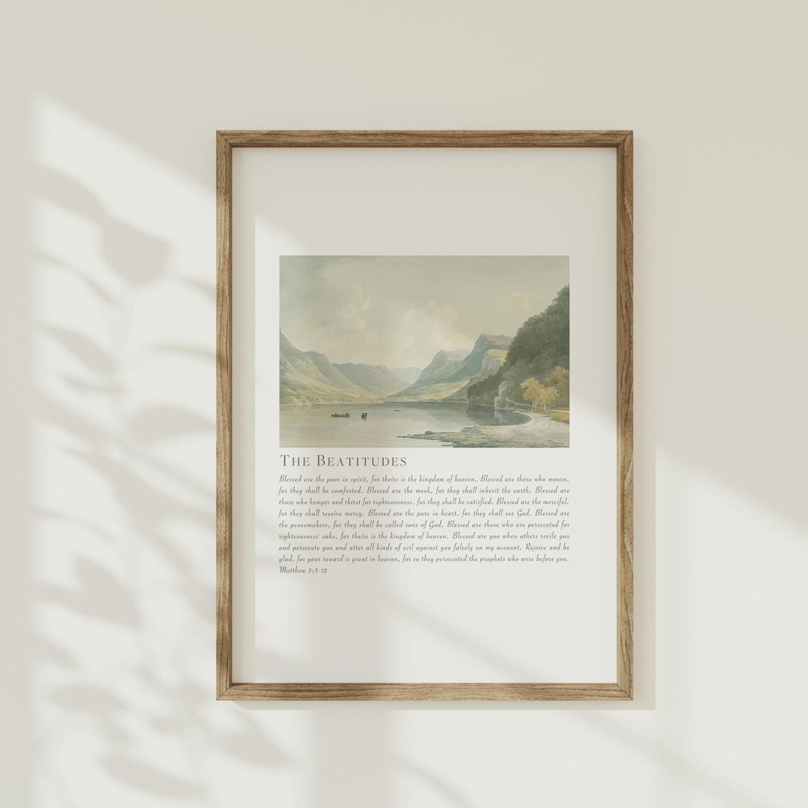 The Beatitudes Coastal Vintage Scripture Art Print