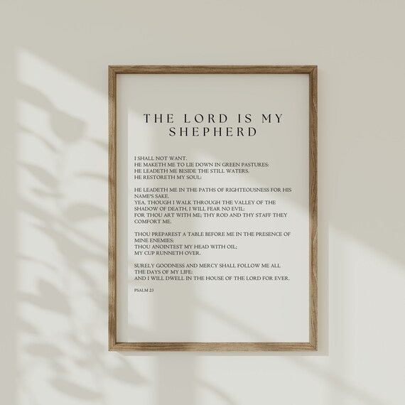 The Lord Is My Shepherd Psalm 23 Minimalist Bible Verse Poster