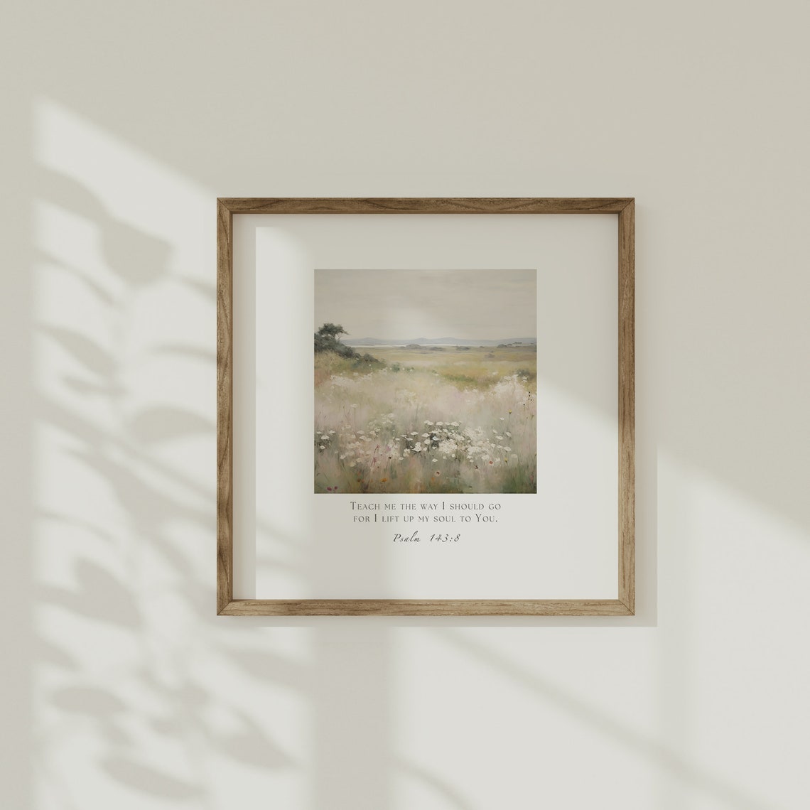 Psalm 143:8 Wildflower Meadow Impressionist Landscape Scripture Poster - Image 3
