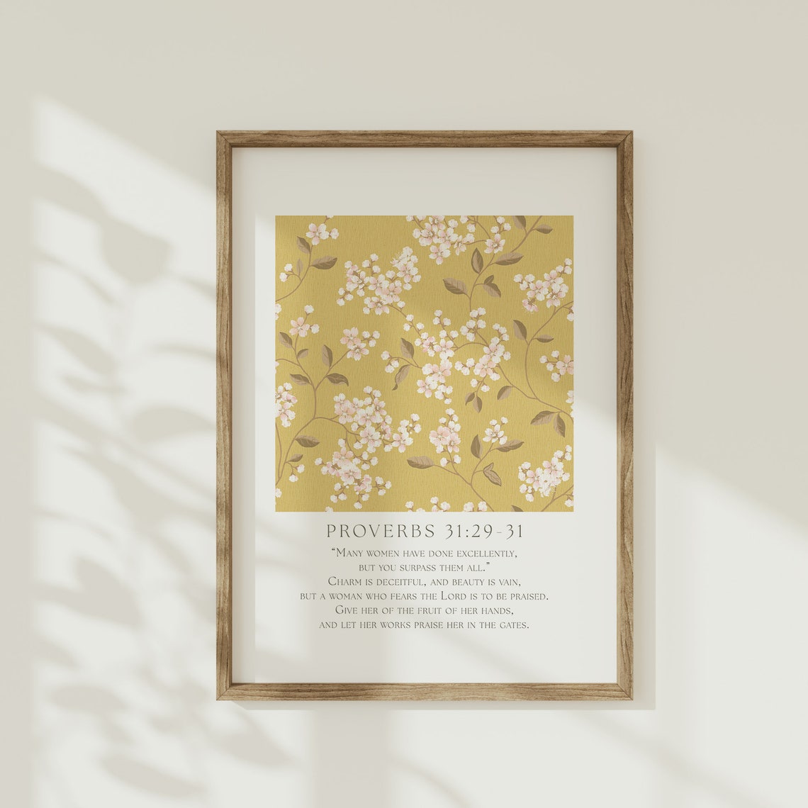 Proverbs 31 Wall Art Mothers Day Bible Poster Floral Bible Verse Print Botanical Christian Home Decor Godly Women Scripture