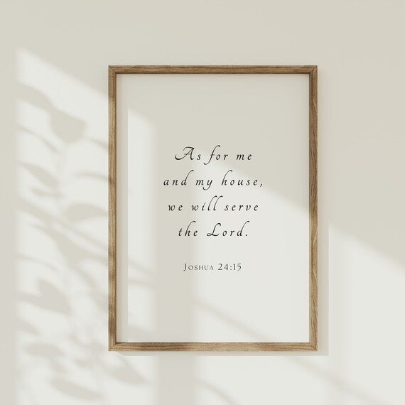 As For Me And My House Joshua 24 15 Bible Verse Christian Wall Art