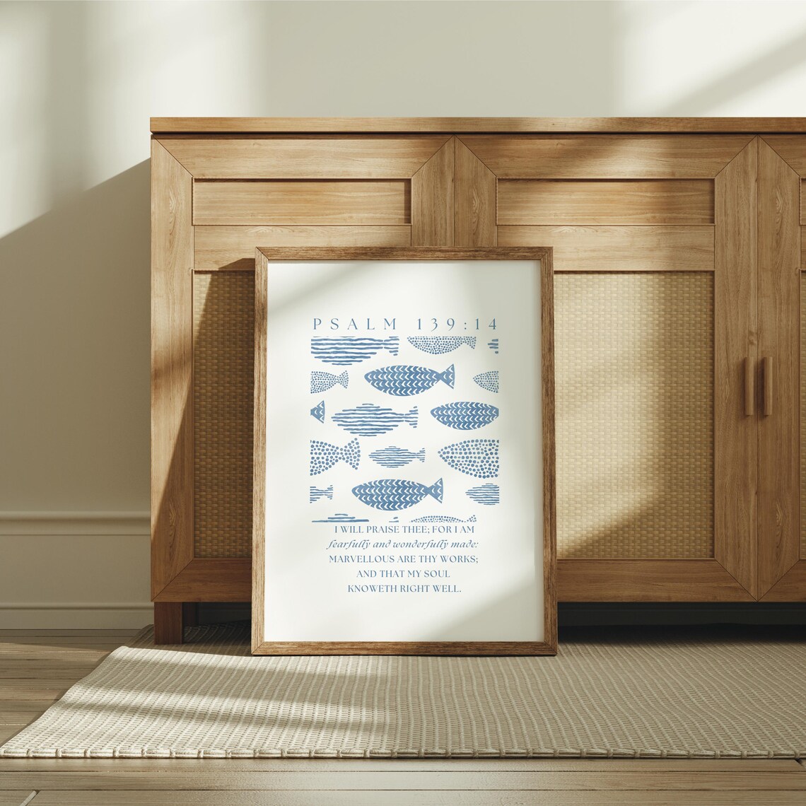Psalm 139:14 Boys Nursery, Nautical Bible Verse Art Print - Image 2