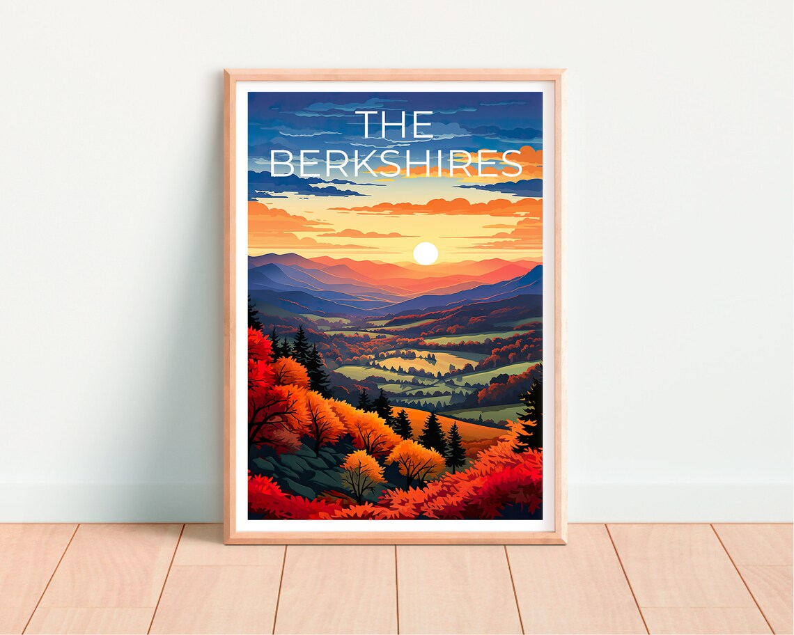 Berkshires Travel Poster, Massachusetts Highlands - Image 4
