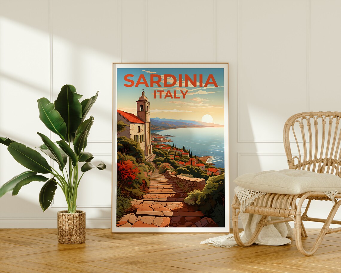 Sardinia Travel Poster, Italy Nature Wall Art - Image 2