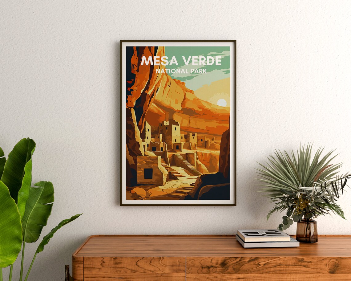 Mesa Verde Travel Poster, Colorado Landscape Print - Image 3