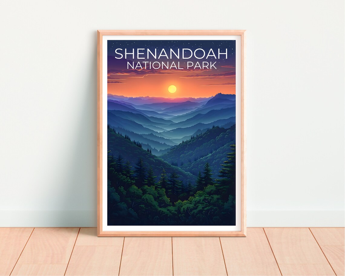 Shenandoah National Park Blue Ridge Sunset Layers Starry Sky Poster - Image 4